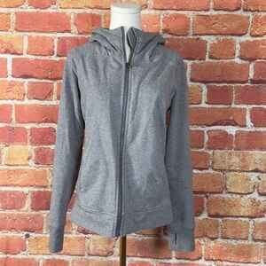 Lululemon Athletica Heather Gray Women's Full Zip Hoodie No Size Tag Thumb Holes